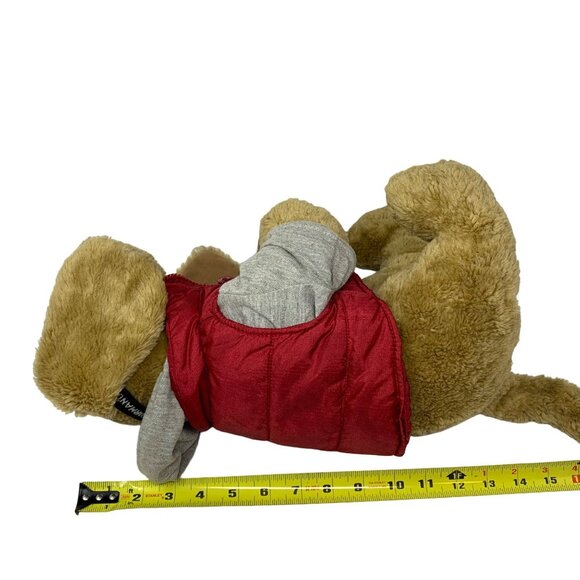 AE Dog Plush Goggles 14 inches Red Zipper Vest Cuddly Soft Toy Stuffed Animal - Picture 7 of 13